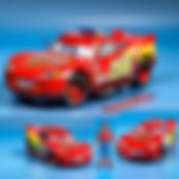 Group of Lightning McQueen Toys Displaying Different Actions