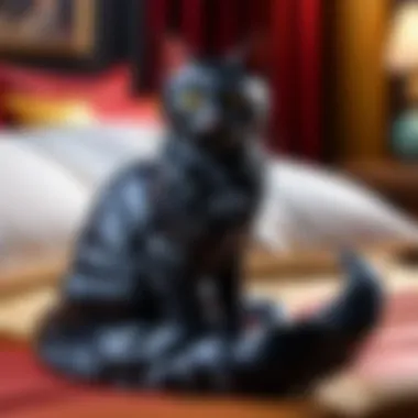 Elegance in Black Luxurious cat-shaped body pillow in elegant black color