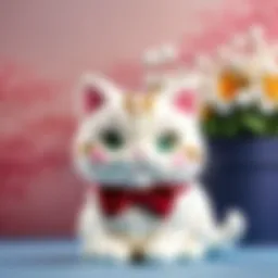 Luxurious Velvet Detailing on Marshmallow Cat Plush