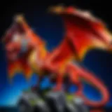 Majestic Dragon Figurine in Fiery Red