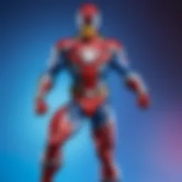 A detailed close-up of a Marvel figurine showcasing intricate craftsmanship