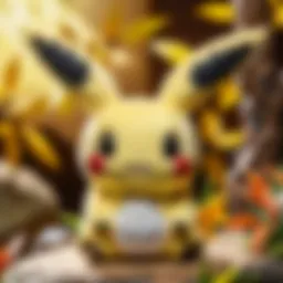 Detailed view of Mimikyu plush showcasing its unique design features