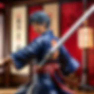 Embracing Contemporary Charm Enthusiast showcasing the modern-day appeal of Gintama wooden swords