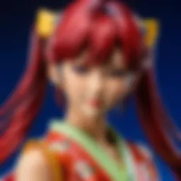 A vibrant display of Japanese plastic figures in an online shop setting