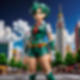 Enamel pin showcasing iconic My Hero Academia characters in dynamic action poses