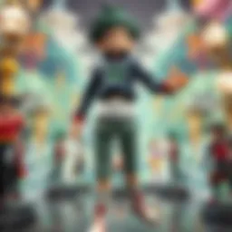 A vibrant display of My Hero Academia collectible figures showcasing popular characters.