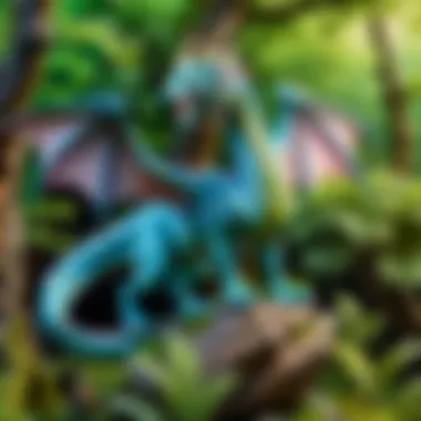 Mythical Dragon Statue in Enchanted Forest Setting