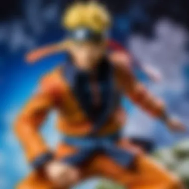 Dynamic Naruto Character Art Artistic representation of Naruto character in intense battle stance
