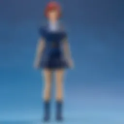 Elegantly Tailored Navy Blue Uniform Skirt