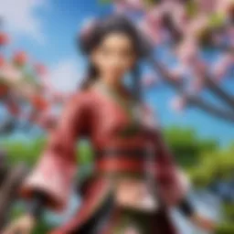 Mystical Nezuko Action Figure in Blossom Garden