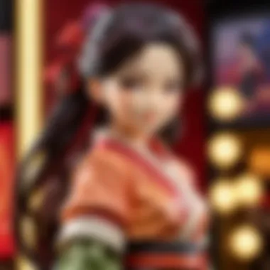 Nezuko Plush in a Collector's Showcase Nezuko plush alongside other collectible figures