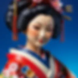 Elegant Japanese Geisha Doll Display