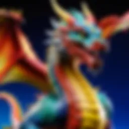 Japanese plastic figure of a mystical dragon