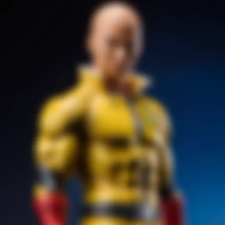 Stylish display of fan-made One Punch Man merchandise emphasizing creativity.