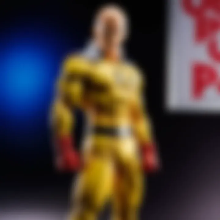 Illustration featuring a variety of One Punch Man themed accessories with unique craftsmanship