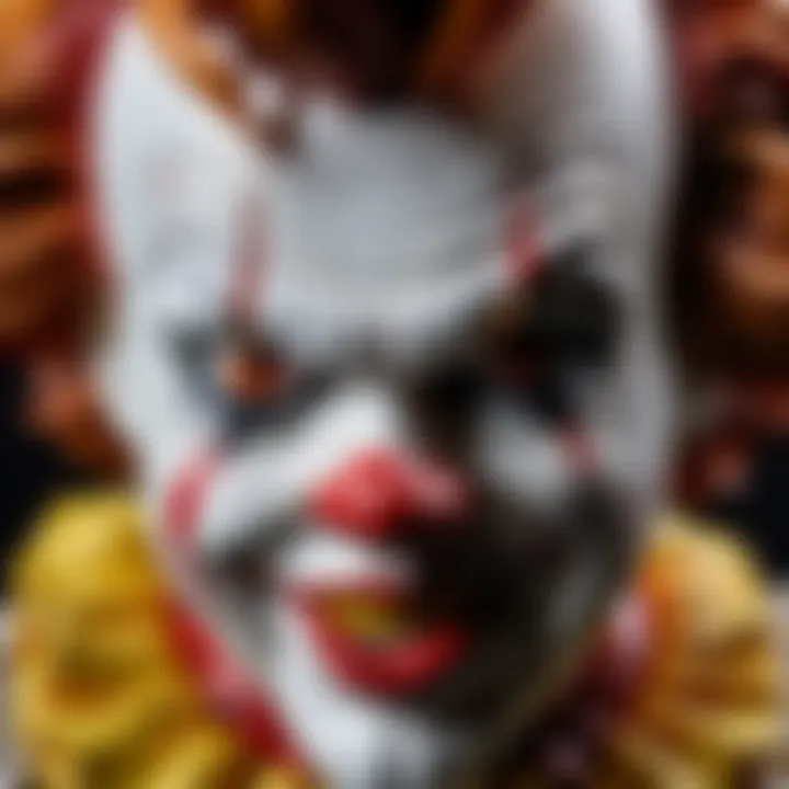 Detailed Close-Up of Pennywise Action Figure Face