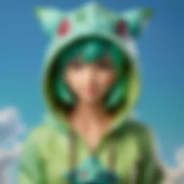 Pokemon hoodie with ears Bulbasaur design