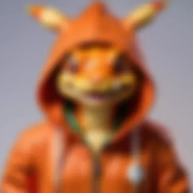 Pokemon hoodie with ears Charmander design