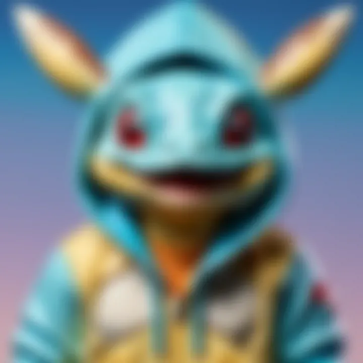 Pokemon hoodie with ears Squirtle design