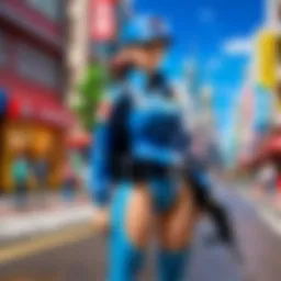 Illustration of a Pokemon Officer patrolling the city streets
