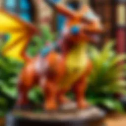 Detailed craftsmanship of a Pokémon scale figure showcasing intricate design elements.