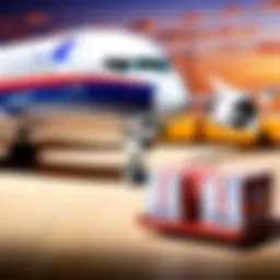 Illustration depicting a network of global trade routes