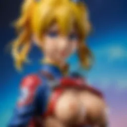Collection of anime figures on display