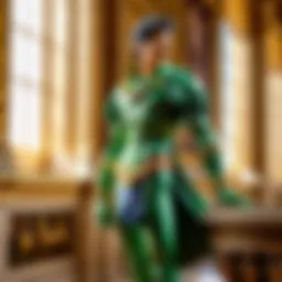 Abstract representation of Rohan Kishibe and classical art fusion