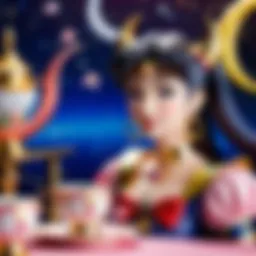 Enchanted Sailor Moon Tea Set with Crescent Moon Motif