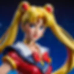 A vibrant scene showcasing the iconic Sailor Moon transformation sequence.