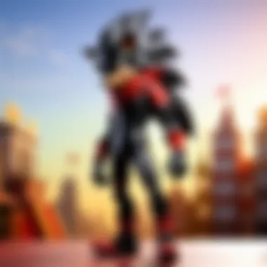 Mysterious Silhouette of Shadow the Hedgehog Figure Shadow the Hedgehog figure in mysterious silhouette