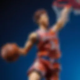 A high-energy slam dunk captured in vibrant animation style.