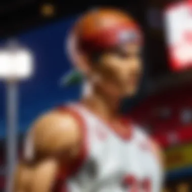 Artistic Motion in Slam Dunk An artistic representation of the motion involved in a slam dunk.