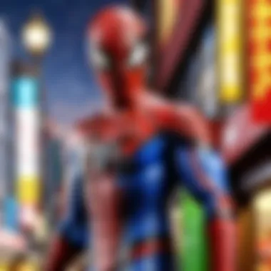 Close-up of Spider Man travel mug handle detail