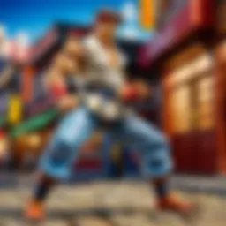 Martial Artist Street Fighter Action Figure in Battle Stance