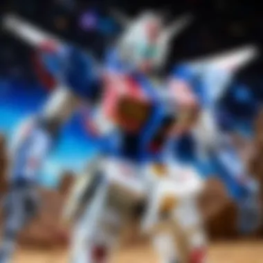 Strike Gundam Metal Build in a Cosmic Setting Artistic representation of the Strike Gundam Metal Build against a cosmic backdrop.
