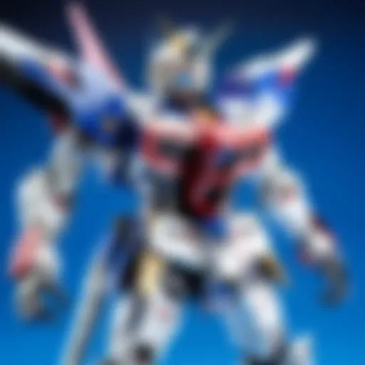 Close-up view of the Strike Gundam Metal Build showcasing intricate details.