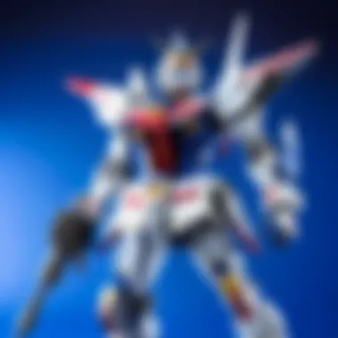 Dynamic Pose of the Strike Gundam Metal Build Strike Gundam Metal Build posed dynamically to highlight articulation.
