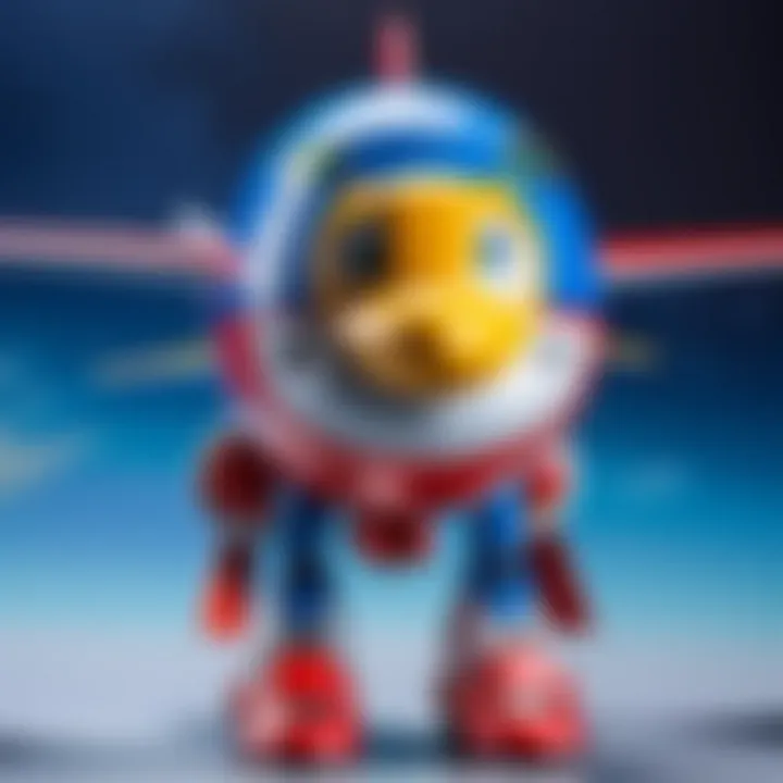 Illustration showcasing intricate details of Super Wings character figurines