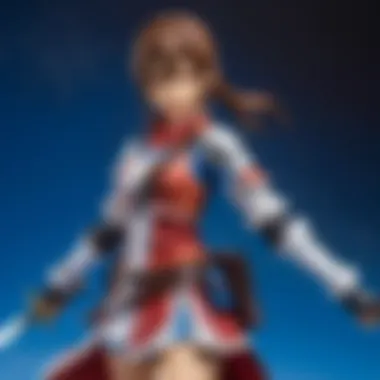 Player Interactions in Sword Art Online Combat An intricate scene depicting player interactions in combat