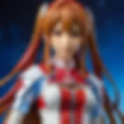 Detailed view of Asuna's signature outfit showcasing intricate patterns and colors.