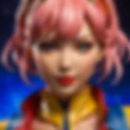 Vibrant character makeup showcasing colors and creativity