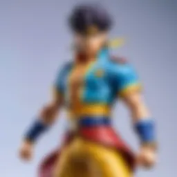 Detailed view of a Banpresto JoJo figure showcasing intricate design elements and vibrant colors