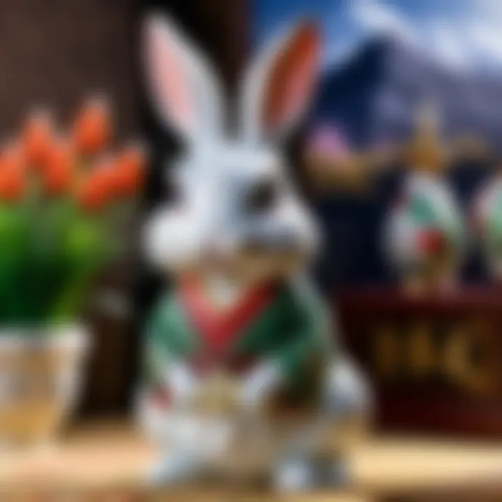 Collectible plastic figure of a gloomy rabbit showcasing intricate details