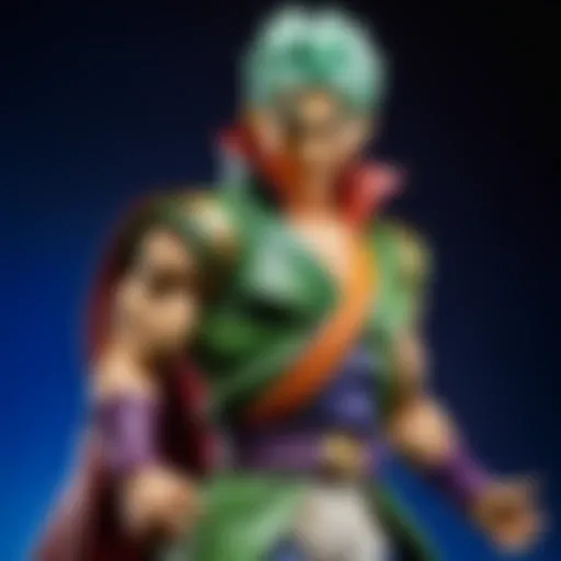 A detailed view of the Piccolo action figure showcasing its intricate design and features.