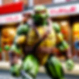 Showcasing an array of TMNT action figures
