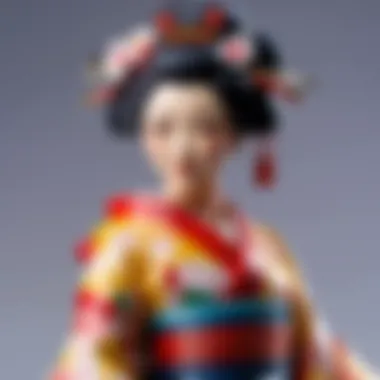 Traditional Japanese geisha themed plastic figure