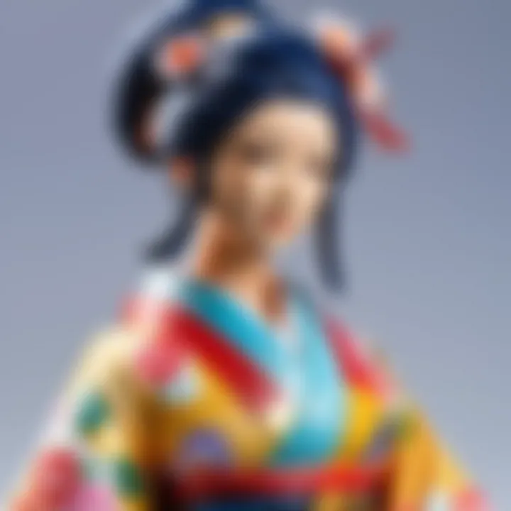 Traditional Japanese Kimono Nami Figure