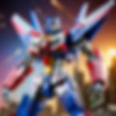 Transformers Masterpiece Starscream in dynamic mid-flight pose