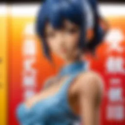 Illustration of a diverse collection of manga books